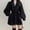 *Black, variant on ClodeEU Women's Wool Blend Button Coat, Long Sleeve Lapel Double Breasted Jacket , Loose With Belt Outerwear Jacket Black,Womens Plus XL