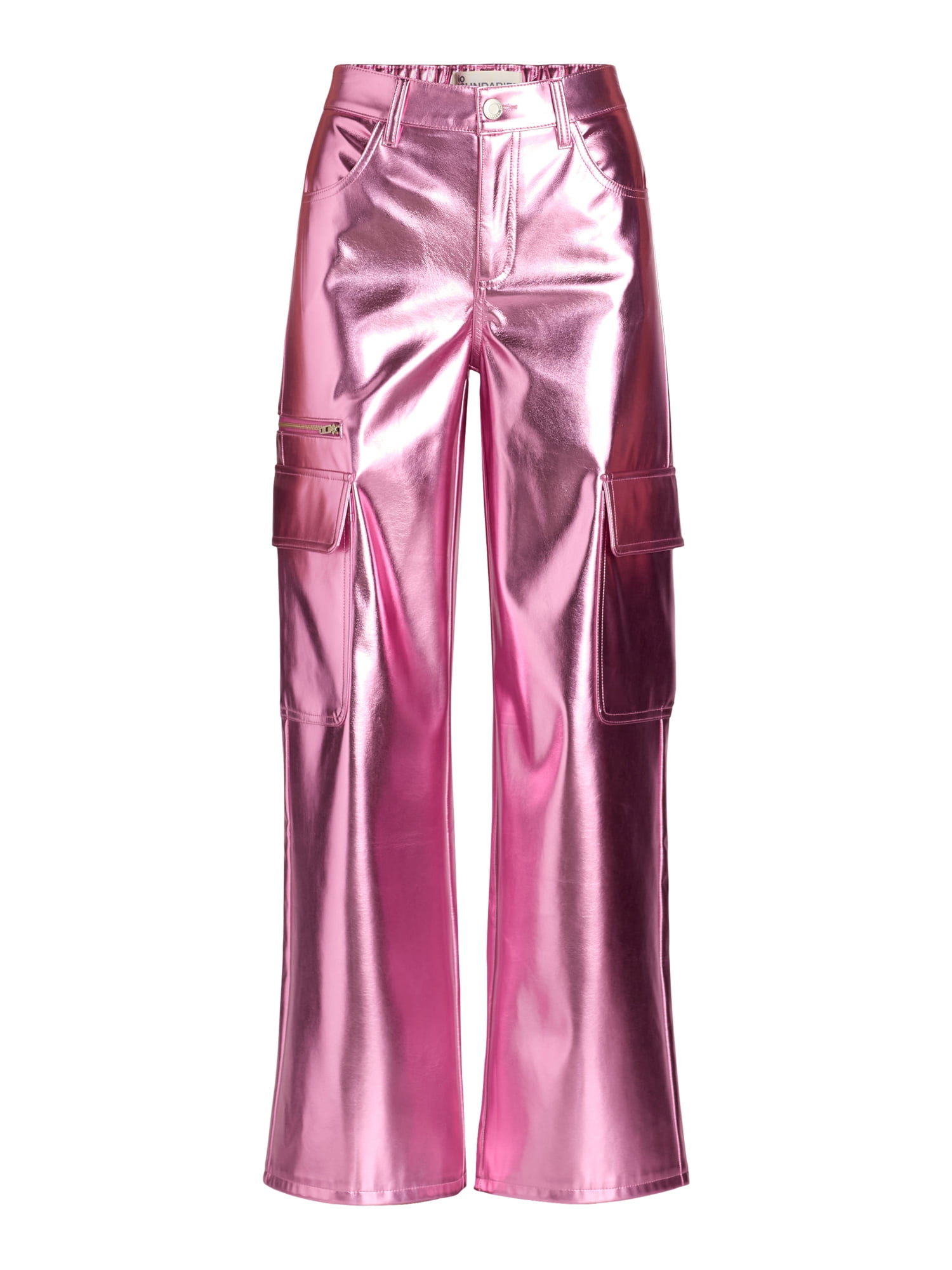 No Boundaries Metallic Cargo Pants - High Rise - Walmart.com