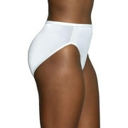 3 Pairs Vanity Fair Women's Illumination Hi Cut Panties, 13108, White, Size 7