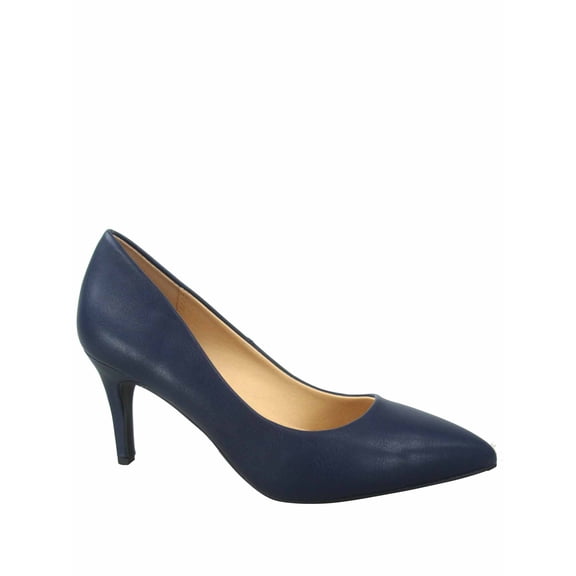Coen-s Women's Fashion Comfort Pointed Toe Low Heel Pump Dress Shoes ( Navy, 8.5 )