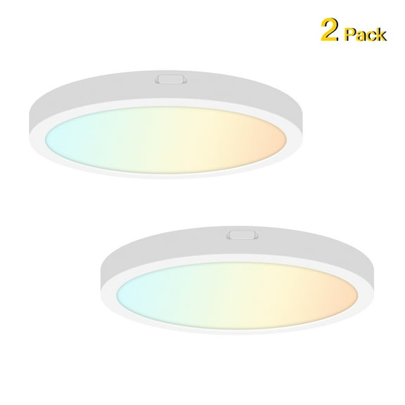 5 Inch Round Flush Mount Ceiling Light with Dimmable, Ultra Slim, 5 Color Temperature Settings for Bathroom, Kitchen, and Hallway
