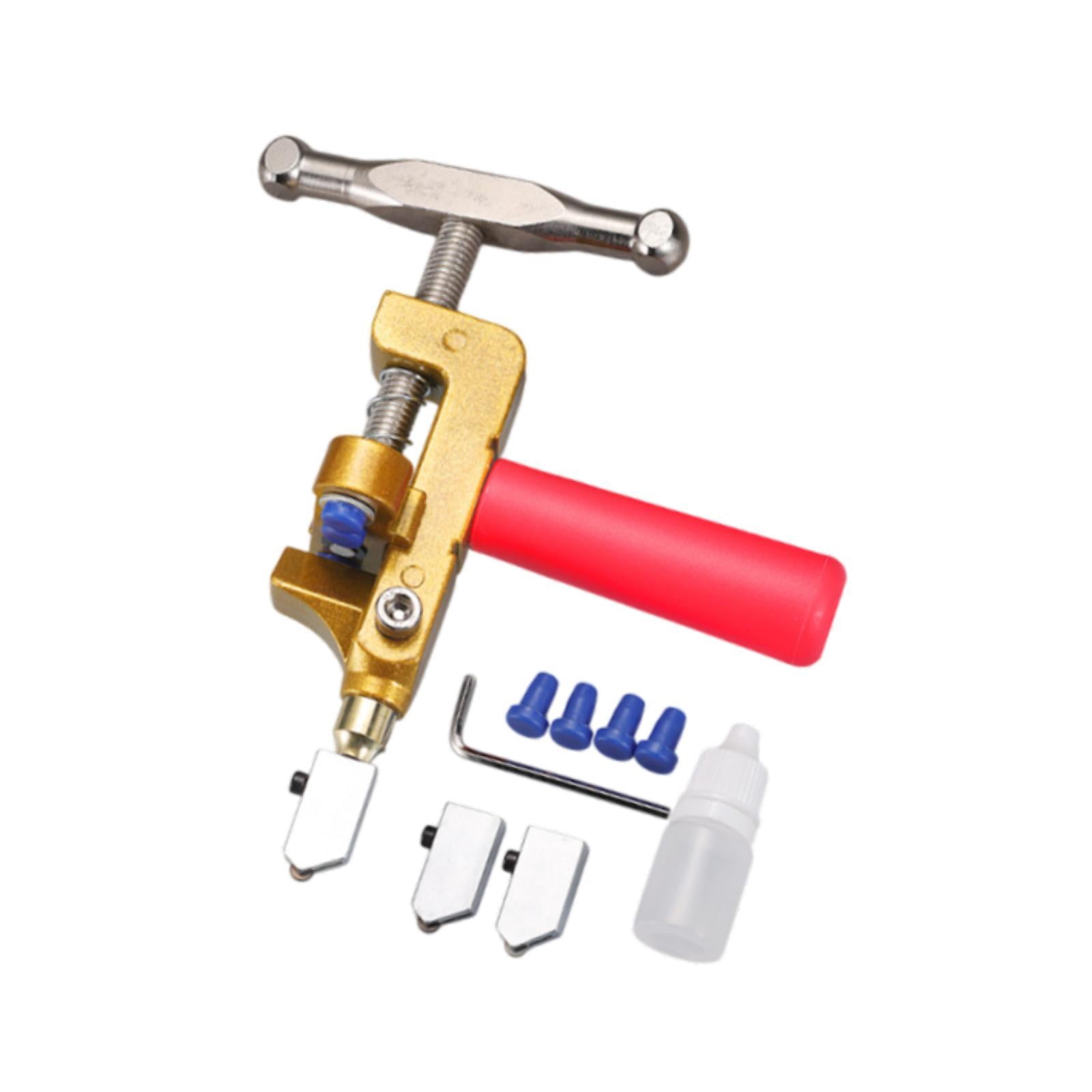 Sharprepublic Glass Cutter 2 in 1 Comfortable Gripping Glass Cutting Tool for Mirror Glass Red