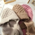 thumbnail image 6 of Hat for Women Winter Hat Women Solid Integrated Ear Windproof Hat Scarf Hooded Scarf Winter 2 In 1 Scarf Knitted Hat, 6 of 6