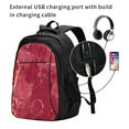 thumbnail image 2 of Balery Abstract Red Marble Print USB Charging Backpack for Men and Women - Water-Resistant, Anti-Theft Laptop Backpack with USB Port for Travel, Work, School, and College, 2 of 7