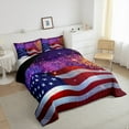 thumbnail image 3 of jejeloiu Fourth Of July Bedding Comforter Set,American Flag Pattern Twin Comforter Sets,Red White Blue Bedding Set For Men Women,Super Cozy Room Decor Reversible,2pcs, 3 of 8