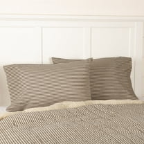 VHC Brands Sawyer Mill Ticking Stripe Pillowcase, Charcoal Gray, 21x30, Set of 2