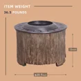 thumbnail image 4 of Afterglow Smokeless Fire Pit, 20.5" Round Wood Burning Stainless Steel Top and TerraFab Material Base,Firepit with Weather Cover Perfect for Outdoor Patio Garden, Woodgrain Brown, 4 of 6