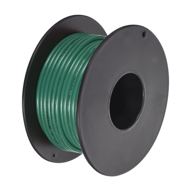 Uxcell 18AWG Stranded Wire Hookup 10M/33ft Green, Electrical Wire UL1007 Spool