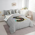 thumbnail image 3 of Manfei Monogrammed S Theme 7 Pieces Bedding Comforter Set,Gray Black Full Bedding Set,Multicolor Cartoon Sport Car Fitted Sheet Flat Sheet For Boys Teens,Ultra Soft Bedroom Decor Reversible, 3 of 8