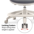thumbnail image 6 of 2xhome Kids Ergonomic Desk Chair with Adjustable Cushioned Seat and Back, 360° Swivel with Leg Rest Locking Casters and Removable Upholstery, Gray, Set of 1, 1 piece, 6 of 11