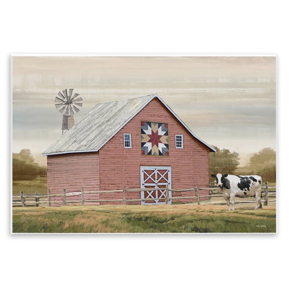 Stupell Industries Rustic Lodge Traditional Barn & Windmill Wall Plaque Art, 15 x 10, by Amber Sterling