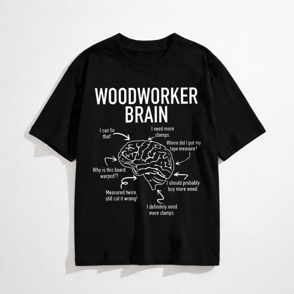 Woodworker Brain Funny Woodworking Humor Design T-Shirt