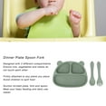 thumbnail image 3 of Kit de Plato de Cena para bebé con Cuchara Tenedor Platos de Succión para bebé 3 Rejillas Divididas Platos de Entrenamiento de Silicona Suave Resistentes a Caídas Tazón ANGGREK  Otros, 3 of 8