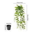 thumbnail image 3 of Artificial Hanging Plant, Wall Hanging Fake Greenery with Pot, Faux Green Leaf Plant for Living Room, Bedroom, and Boho Wall Decor, Indoor Outdoor Use, 3 of 7