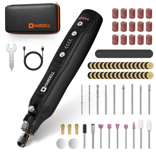 Herramienta rotativa inalámbrica mini HARDELL 3,7 V USB con 69 accesorios