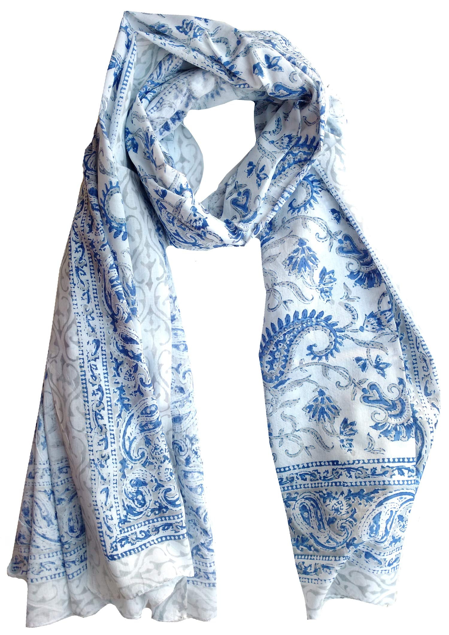 Rastogi Handcrafts 100% cotton Hand block rajasthani print scarves for women 73x44 inch size scarfs use as also sarong