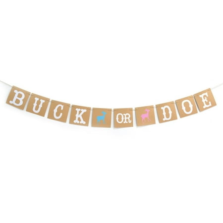 Buck or Doe Banner Garland for Baby Shower, Gender Reveal, Pregnancy Announcement (Best Way To Reveal Pregnancy)