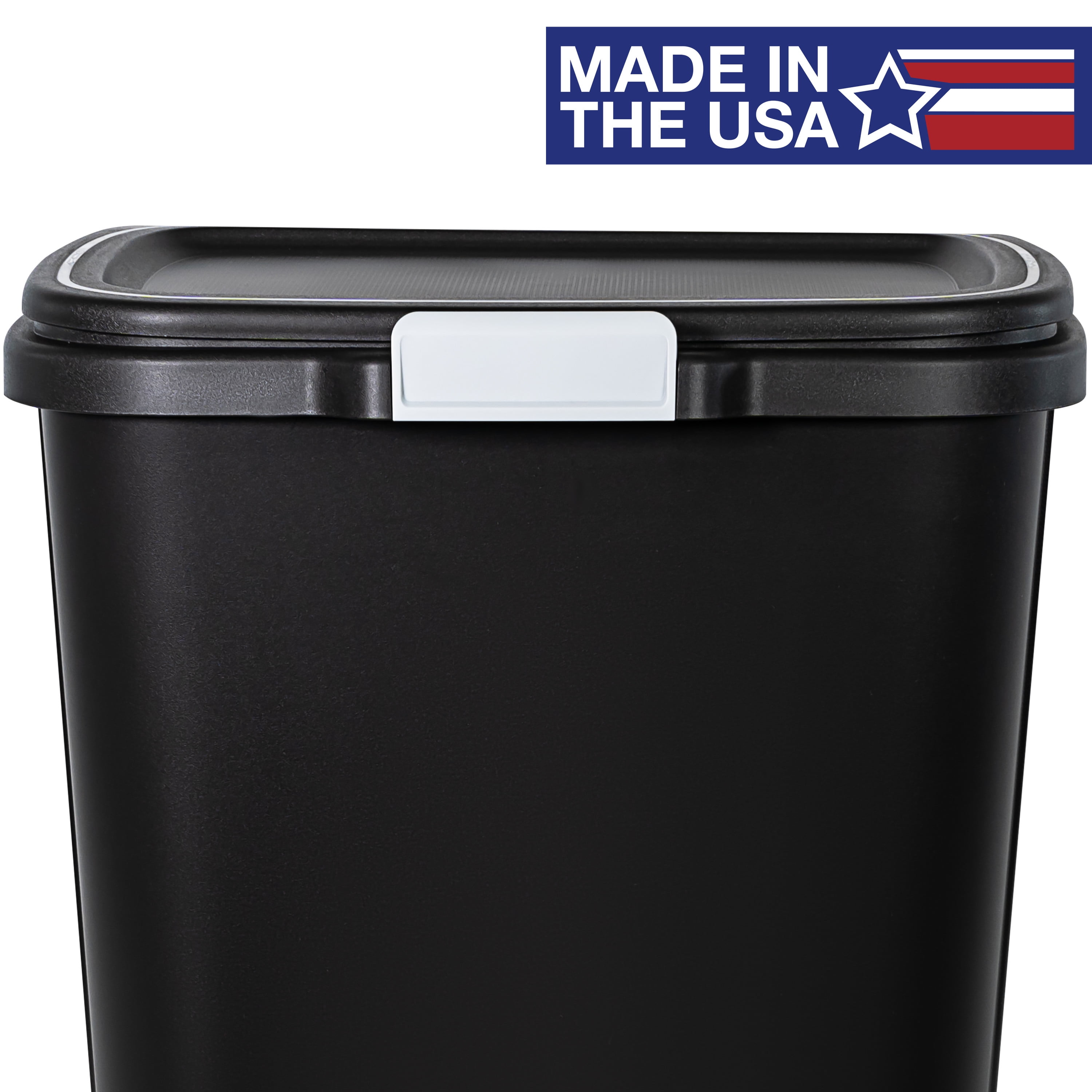 Hefty Odor Control Trash Can, 13 Gallon, Black, 2/Pack