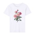 thumbnail image 4 of Women's Cute Valentines Day Tshirts Heart Gnome Car Graphic T Shirts Shor Sleeve Crewneck Tee Tops, 4 of 5