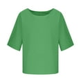 thumbnail image 4 of EnJoCho Girls Plain T-Shirt Spring Summer Short Sleeve Oversize Top Tween Trendy Athletic Tee Shirts Blouse Casual Outfits Clothes, 4 of 4