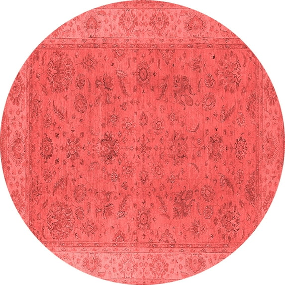Ahgly Company Indoor Round Oriental Red Traditional Area Rugs, 5' Round