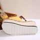 thumbnail image 4 of Sandalias de Cuña de las Mujeres Casuales Open Toe Mule T Correa, Zapatos Negros de las Mujeres Más Tamaño Tejido Tacón Primavera Verano, 4 of 9