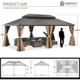 thumbnail image 6 of Sunmthink 12x20 ft. Hardtop Gazebo with Double Roof, Steel and Aluminum Construction, Large Gazebo for Parties and Outdoors, 6 of 8