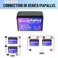 thumbnail image 6 of HayaEnergy Lithium Iron Phosphate 12.8 Volt Automotive Battery, Top Post, 6 of 11