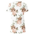 thumbnail image 5 of WXLWZYWL Tops for Womens Plus Size Round Neck Short Sleeve Blouses Floral leaves Printing Button Down Casual Loose Summer Tunic Shirts, 5 of 5
