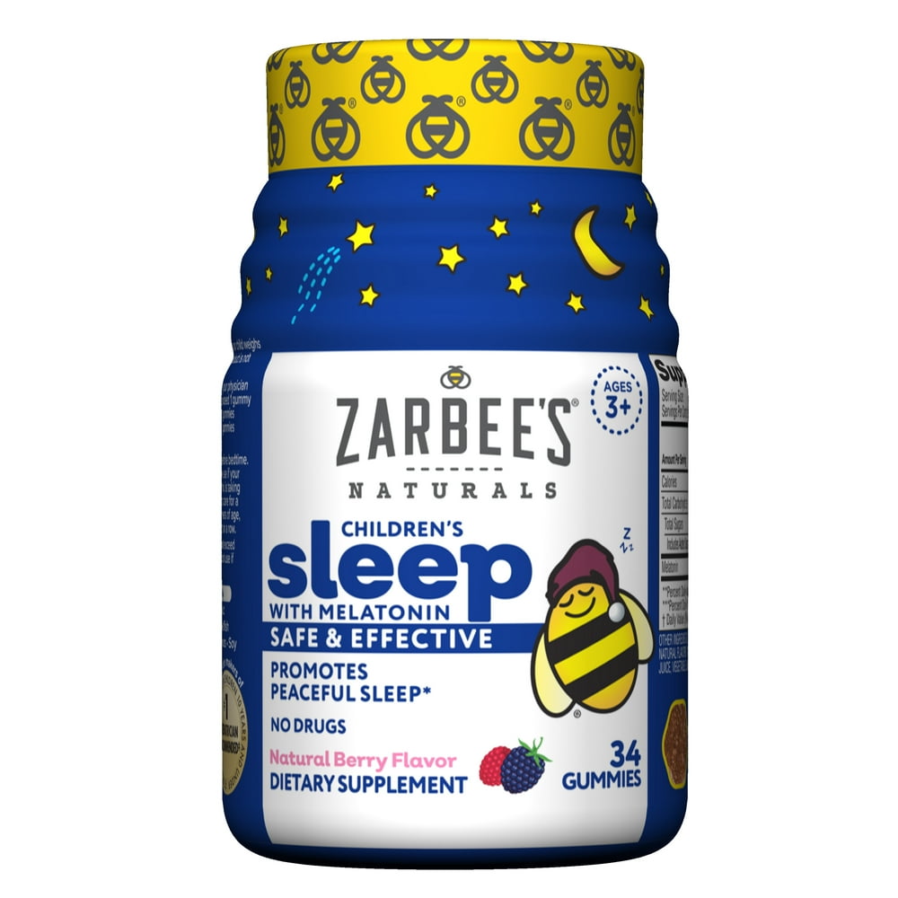 Zarbee's Naturals Children's Sleep Gummies with Melatonin, Berry 34 Ct