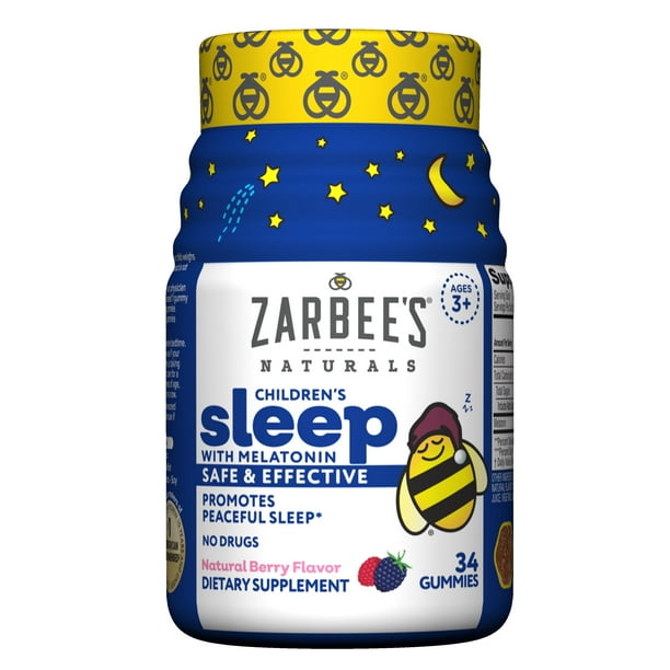 Zarbee's Naturals Children's Sleep Gummies with Melatonin, Berry 34 Ct