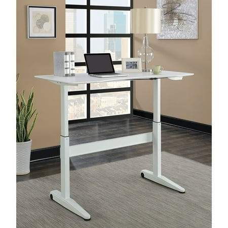 UPC: 0889435688584 | Furniture of America Glidene Modern Metal Lift Adjustable Standing Desk by White Metal Finish