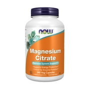 NOW Supplements, Magnesium Citrate, Enzyme Function*, Nervous System Support*, 240 Veg Capsules