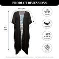 thumbnail image 6 of SCRAWLGOD Skull Rose Print Beach Cover Ups for Women Long Open Front Bathing Suit Cover Up Quick Dry Breathable Swimsuit Coverup for Summer, 6 of 6