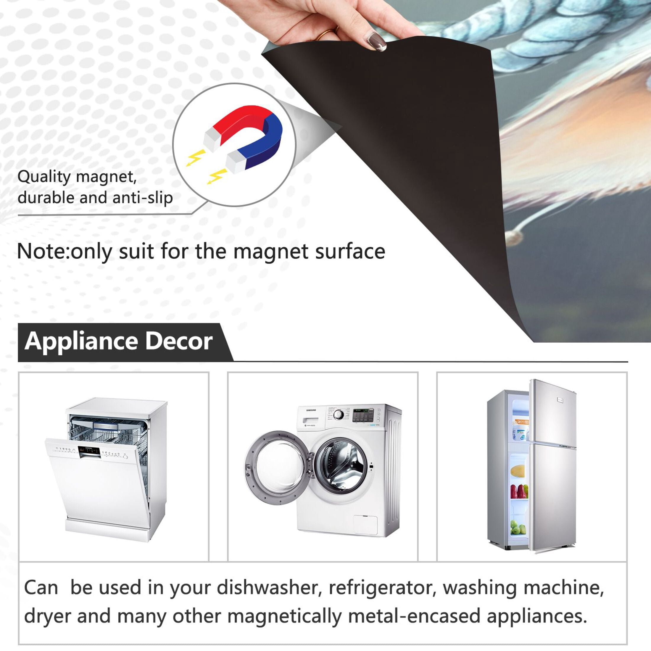 Dishwasher Magnetic Sticker 23x26 Inch Refrigerator Magnetic Sticker Washing Machine Magnetic Sticker Kitchen Panel Magnetic Sticker Home Decor Super Cute Dragon