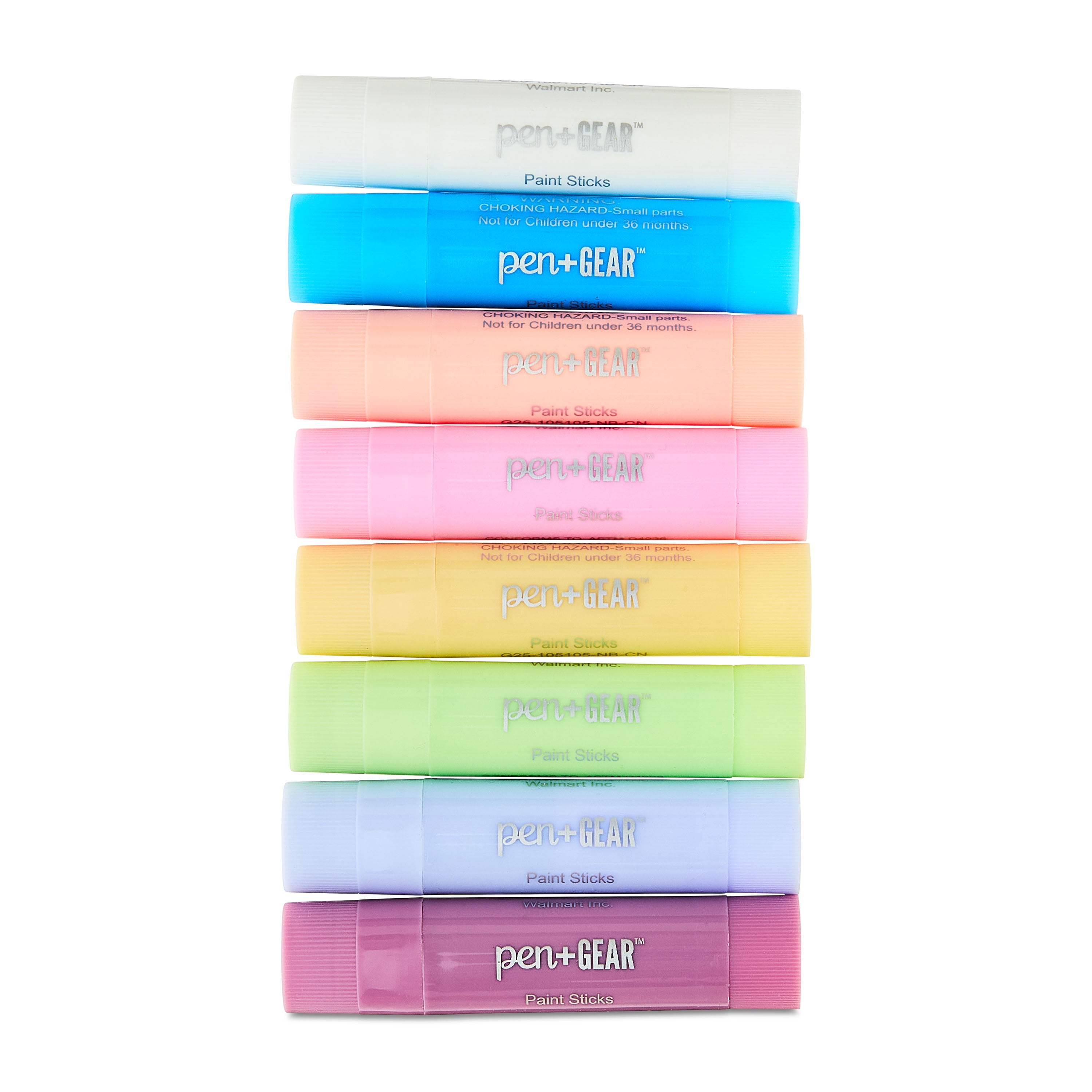 Pen+Gear 8 Paint Sticks For Kids, 8 Colors, Washable, Non-Toxic