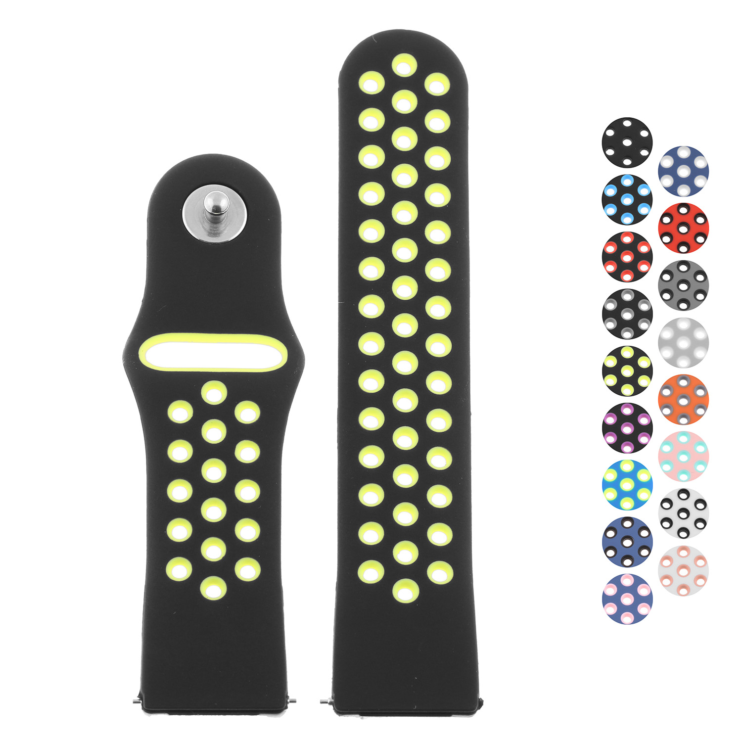 StrapsCo Perforated Silicone Rubber Watch Band Quick Release Strap