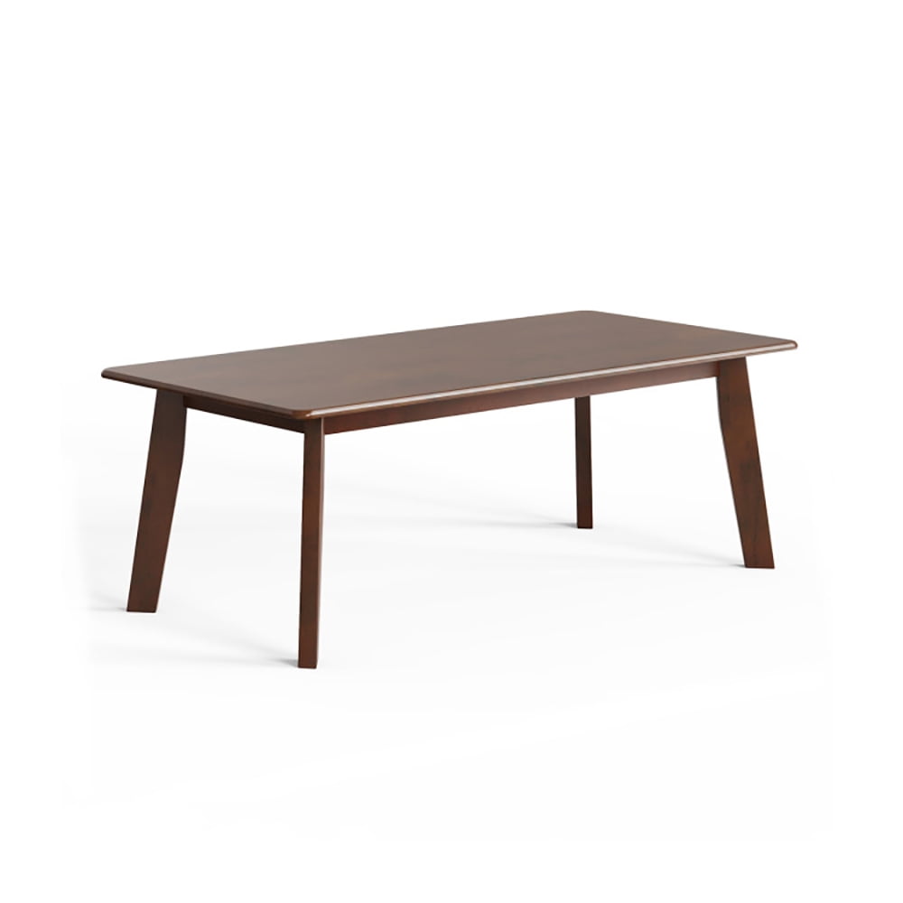 Finihen Wooden Coffee Table, Rectangular Coffee Table, Rectangular Modern Wooden Coffee Table with Rubber Leg, for Living Room, Reception Room, Brown