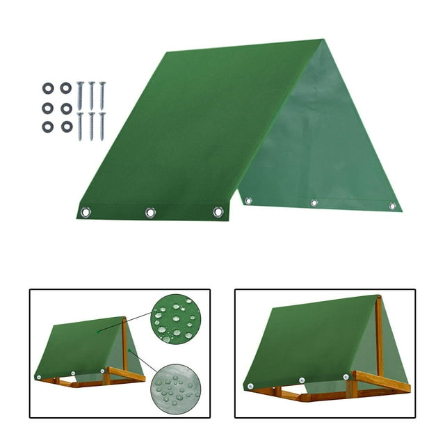 Cubierta de protección para columpios de madera para , fácil instalación, resistente al agua, a prueba de polvo, reutilizable, 228 x 109 cm, lona verde
