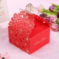 thumbnail image 2 of Wdftyju 10 unidades/juego de cajas de dulces con flores láser huecas, caja para envolver regalos de boda (rojo) Wdftyju 2fe3mp1ms9ku1es4D03, 2 of 6