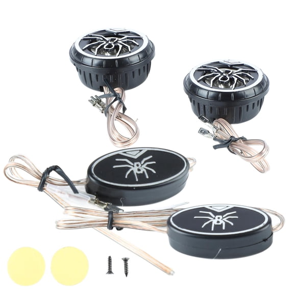 Altavoces estéreo para coche, tweeter redondo con diseño de araña cromado para coche y camión.