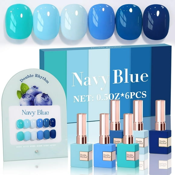 Set de esmaltes en gel Double Rhythm, 6 unidades, 15 ml, del mismo color