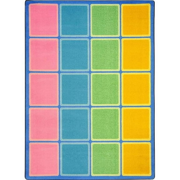 5 ft. 4 in. x 7 ft. 8 in. Blocks Abound Kid Essentials Rectangle Rug  Pastel