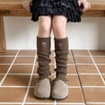 thumbnail image 2 of Krdevn Baby Socks - Kids Leg Warmers Knitted Leg Warmers Loose Socks Knee High Leg Warmers for Girls - Socks for Baby Girl,Color:Coffee,Size:One Size, 2 of 3