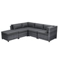 thumbnail image 4 of 8-Piece Patio Furniture Sets, Outdoor All Weather Wicker Rattan Sectional Patio Conversation Set with Cushions and Coffee Table, Gray, 4 of 9