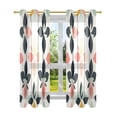 thumbnail image 7 of Yayeee Window Curtains Light Filtering 63"x52" Grommet Panel Pair Home Living Room Decor, Black Retro Flower, 7 of 7