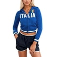 thumbnail image 1 of Embroidered Lettering Zip Up Hooded Sweatshirt for Fashionable Slim Fit Pullover Casual Athletic Wear, 1 of 6