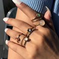 thumbnail image 2 of 8pcs/set Vintage Colorful Stone Geometry Rings Knuckle Finger Ring Set Jewelry, 2 of 6