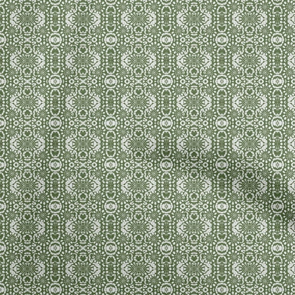 oneOone Cotton Jersey Green Fabric Aian Batik Sewing Craft Projects Fabric Prints By Yard 58 Inch Wide