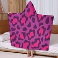 thumbnail image 5 of Pink and Black Of Leopard Print Hooded Bath Towel，60"x35" for Ages 3 To 12 Kids, Quick Dry Lightweight Soft Microfiber Hood Beach Towel Cover Up for Kids, 5 of 7